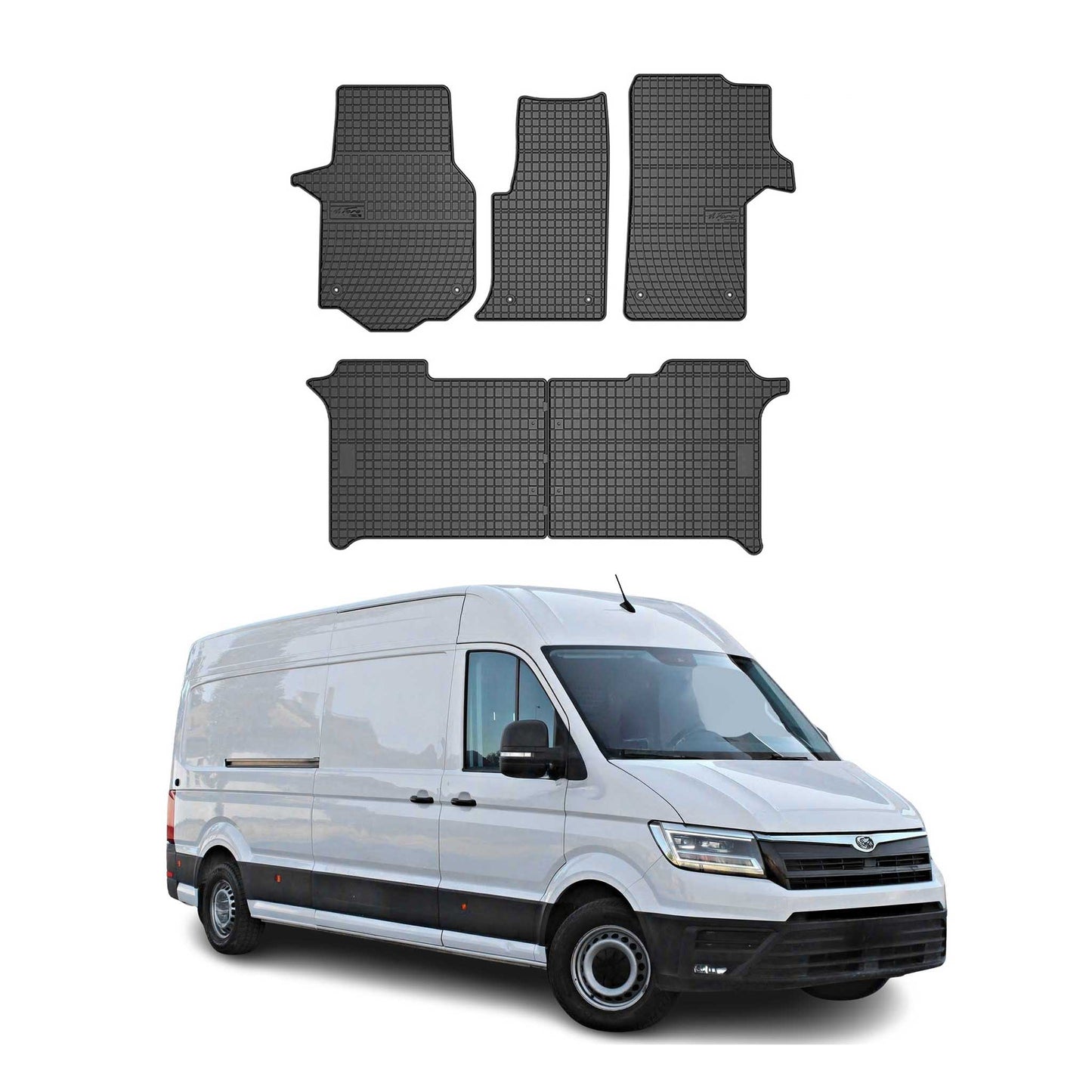 OMAC Gummi Fußmatten für MAN TGE 2017-2025 Automatten Gummi Schwarz 5tlg