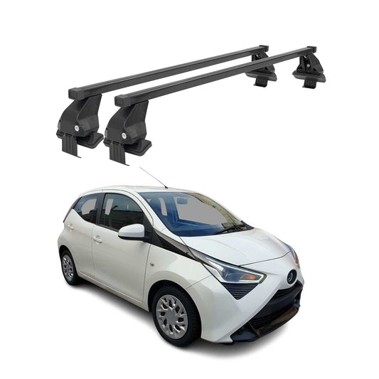 Menabo Dachträger Grundtäger für Toyota Aygo 2014-2022 50kg Stahl Schwarz 2 tlg