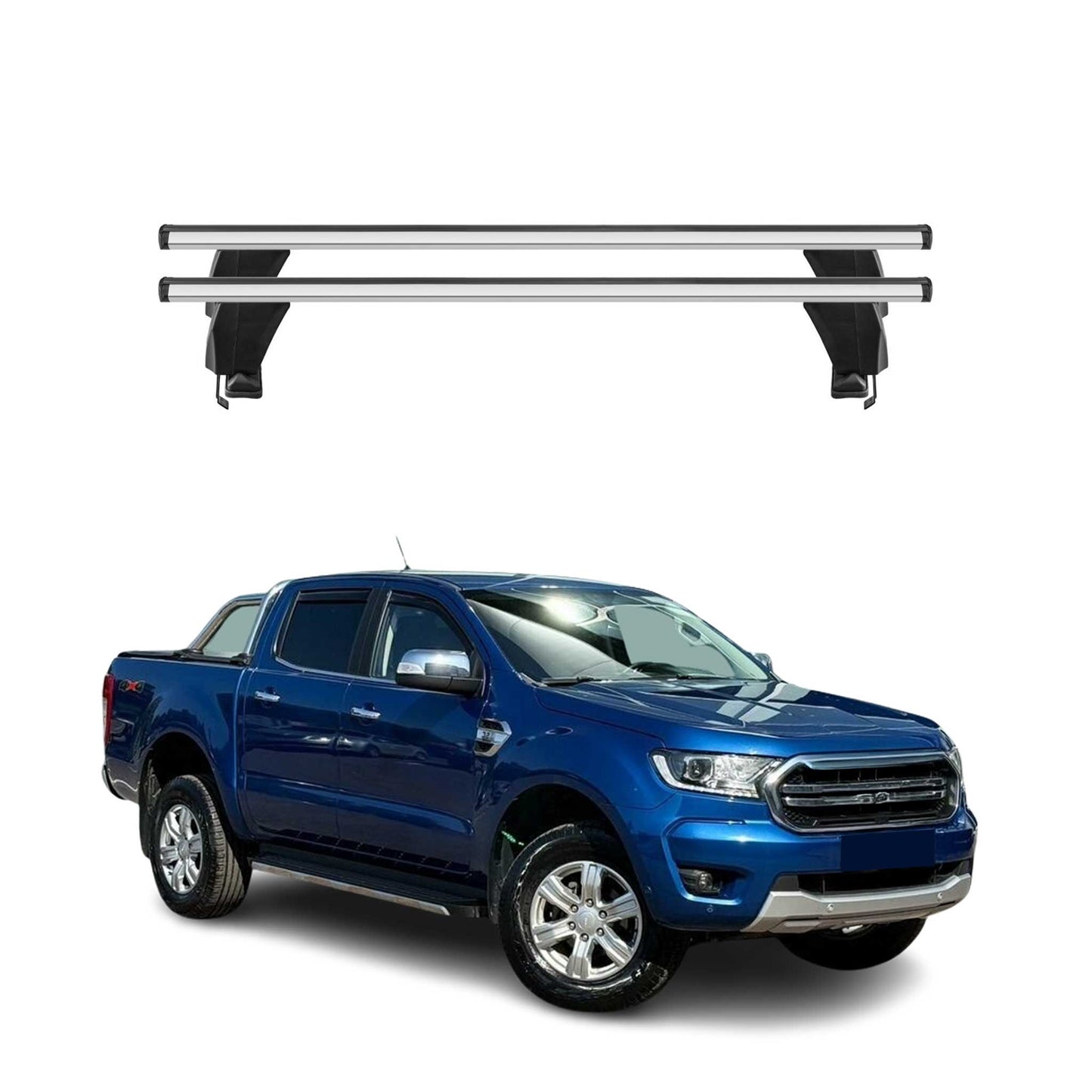 Bagażnik dachowy Menabo do Forda Rangera T6 2011-2022 DoubleCab 50kg aluminium srebrny 2x