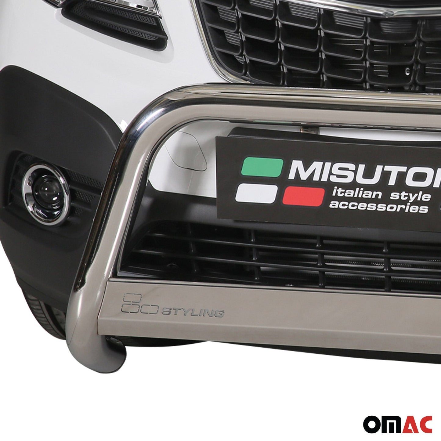 Bară de protecție/buton față pentru Opel Mokka 2012-2016, ø63mm, oțel, argintiu