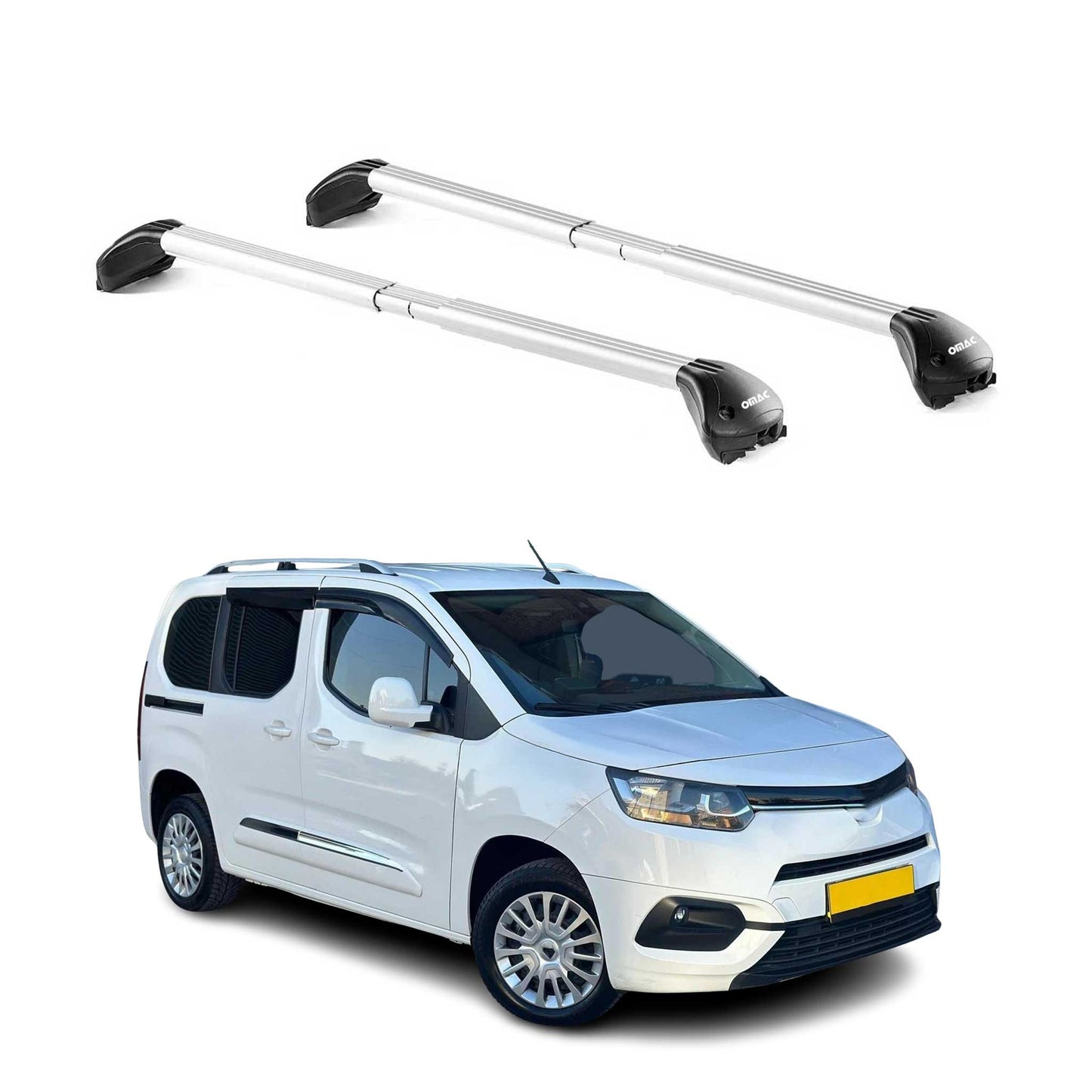 Bară de plafon pentru Toyota Proace City Verso 2019-2025 3-5 uși 100kg aluminiu ABE argintiu