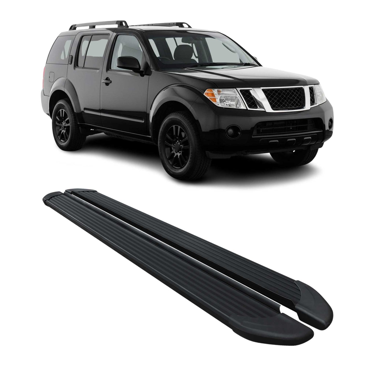 Seitenschweller Trittbretter Schweller für Nissan Pathfinder 2005-12 Alu Schwarz