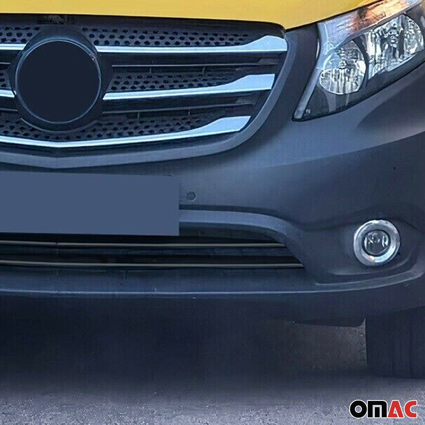 Benzi decorative grilă radiator pentru Mercedes V-Class W447 2014-2025 Închis la culoare 2x