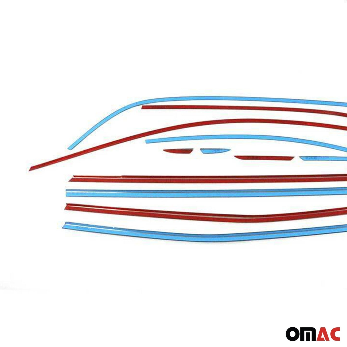 Benzi decorative pentru geamuri Renault Megane 2015-2020, oțel inoxidabil, culoare închisă, 12 bucăți