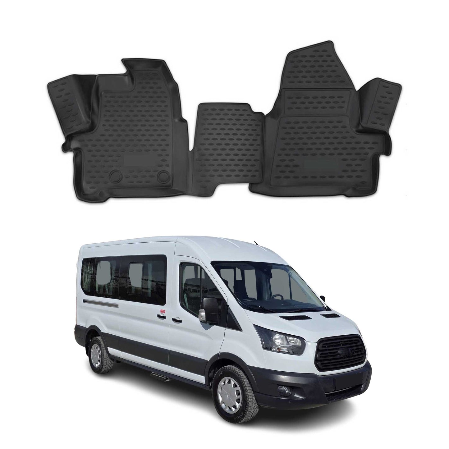 2014-2025 Ford Transit Fußmatten TPE Schwarz 2 tlg