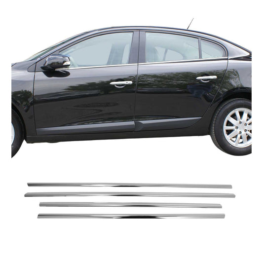 Benzi decorative pentru geamuri Renault Fluence 2010-2021, oțel inoxidabil cromat, 4 bucăți
