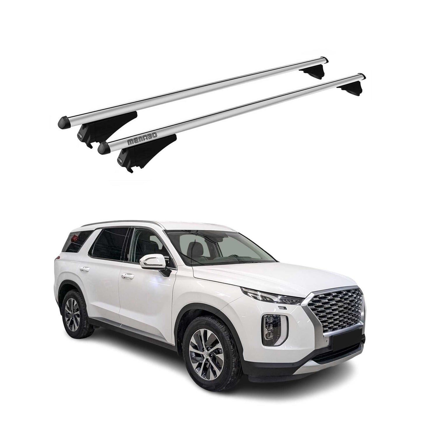 Menabo Dachträger Grundtäger für Hyundai Palisade 2019-2024 75kg Alu Silber 2x