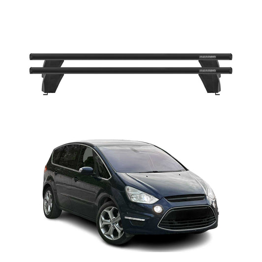 Menabo Portbagaj de plafon pentru Ford S-Max 2006-2014 75kg Aluminiu Negru 2 bucăți