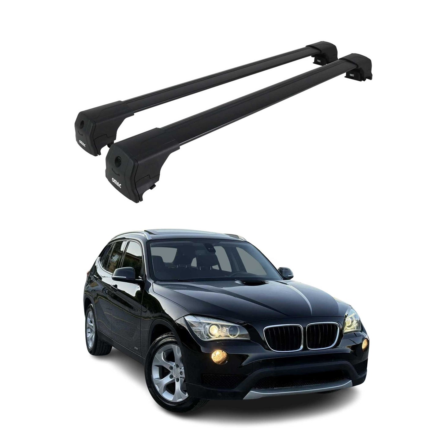 Dachträger Grundtäger für BMW X1 E84 2009-2015 75kg Aluminium Schwarz 2 tlg