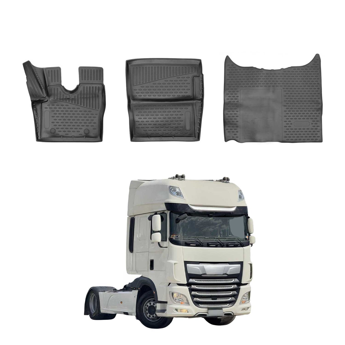 2019-2025 DAF XF Fußmatten TPE Schwarz 3 tlg