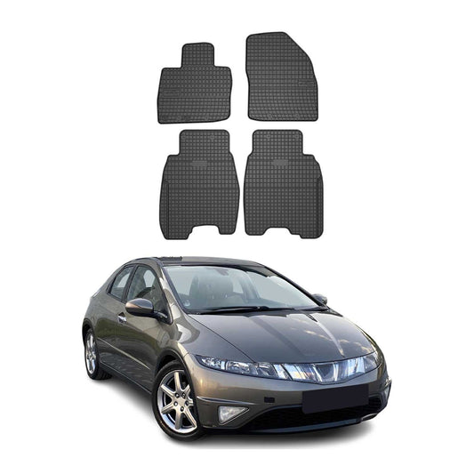OMAC Gummi Fußmatten für Honda Civic Schrägheck 2006-2011 Automatten Schwarz 4x