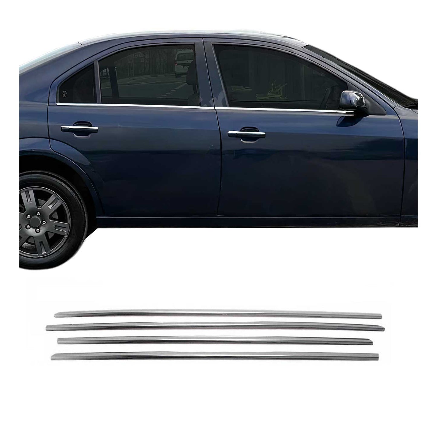 Fensterleisten Zierleisten für Ford Mondeo mk3 Limo 2000-2007 Edelstahl Chrom 4x