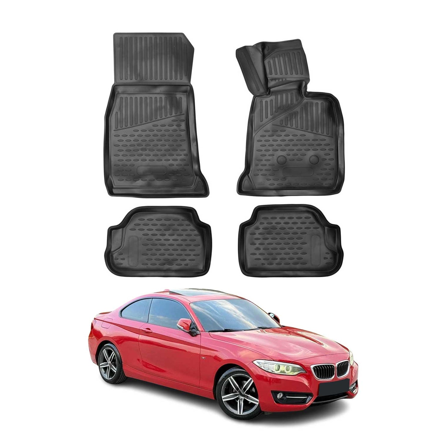 2014-2024 BMW 2er Fußmatten TPE Schwarz 4 tlg
