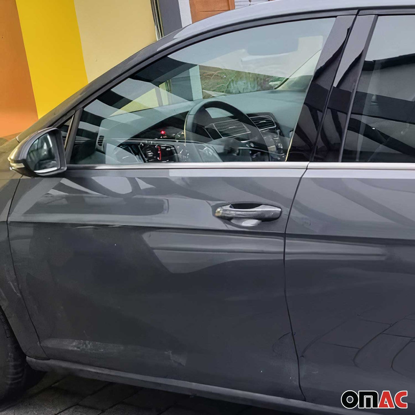 Benzi decorative pentru geamuri pentru VW Golf 2012-2019, oțel inoxidabil periat, cromate, set 4 piese