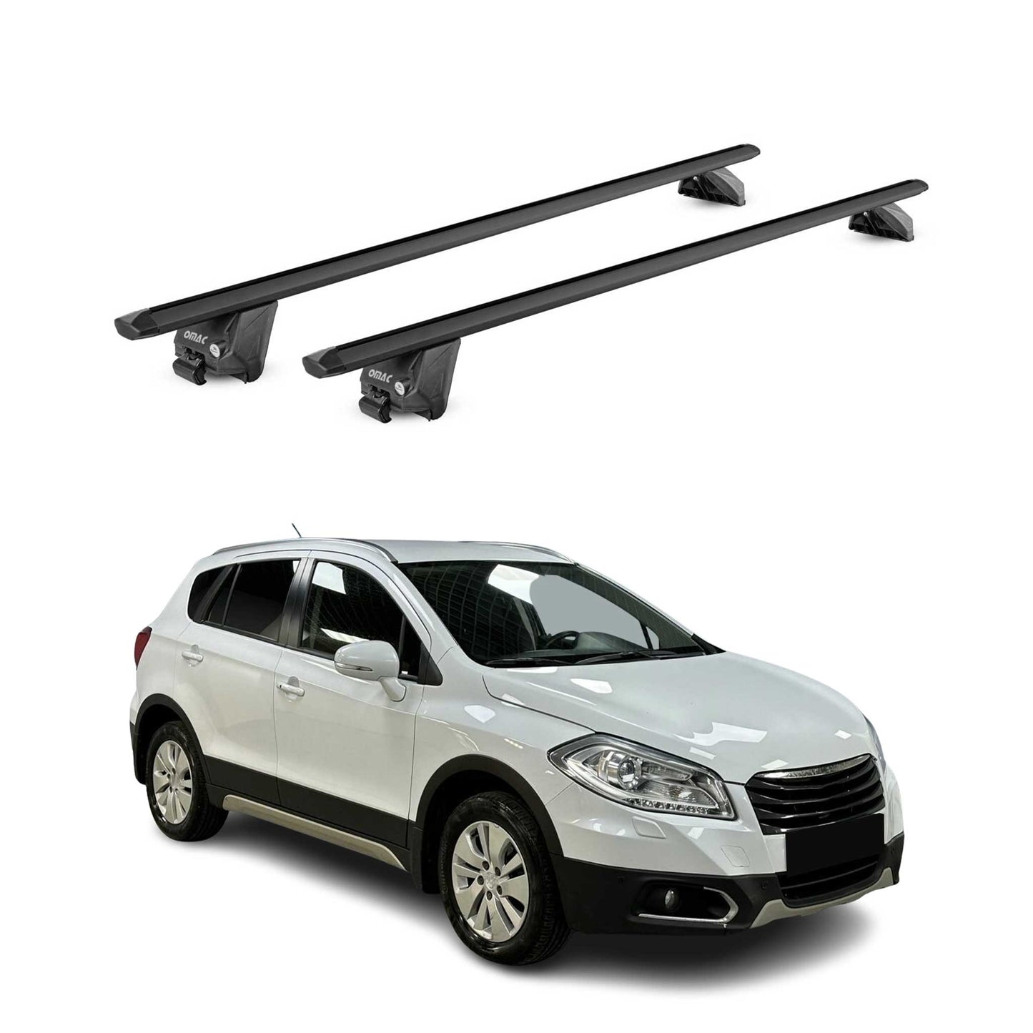 Dachträger Grundtäger für Suzuki SX4 S-Cross mk2 2013-2021 100kg Alu Schwarz ABE