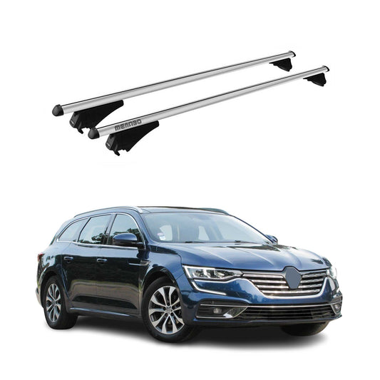 Menabo Dachträger für Renault Talisman Grandtour 2016-2022 75kg Alu Silber 2x