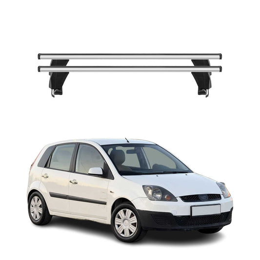 Menabo Dachträger Grundtäger für Ford Fiesta 2002-2008 5tür 50kg Alu Silber 2x