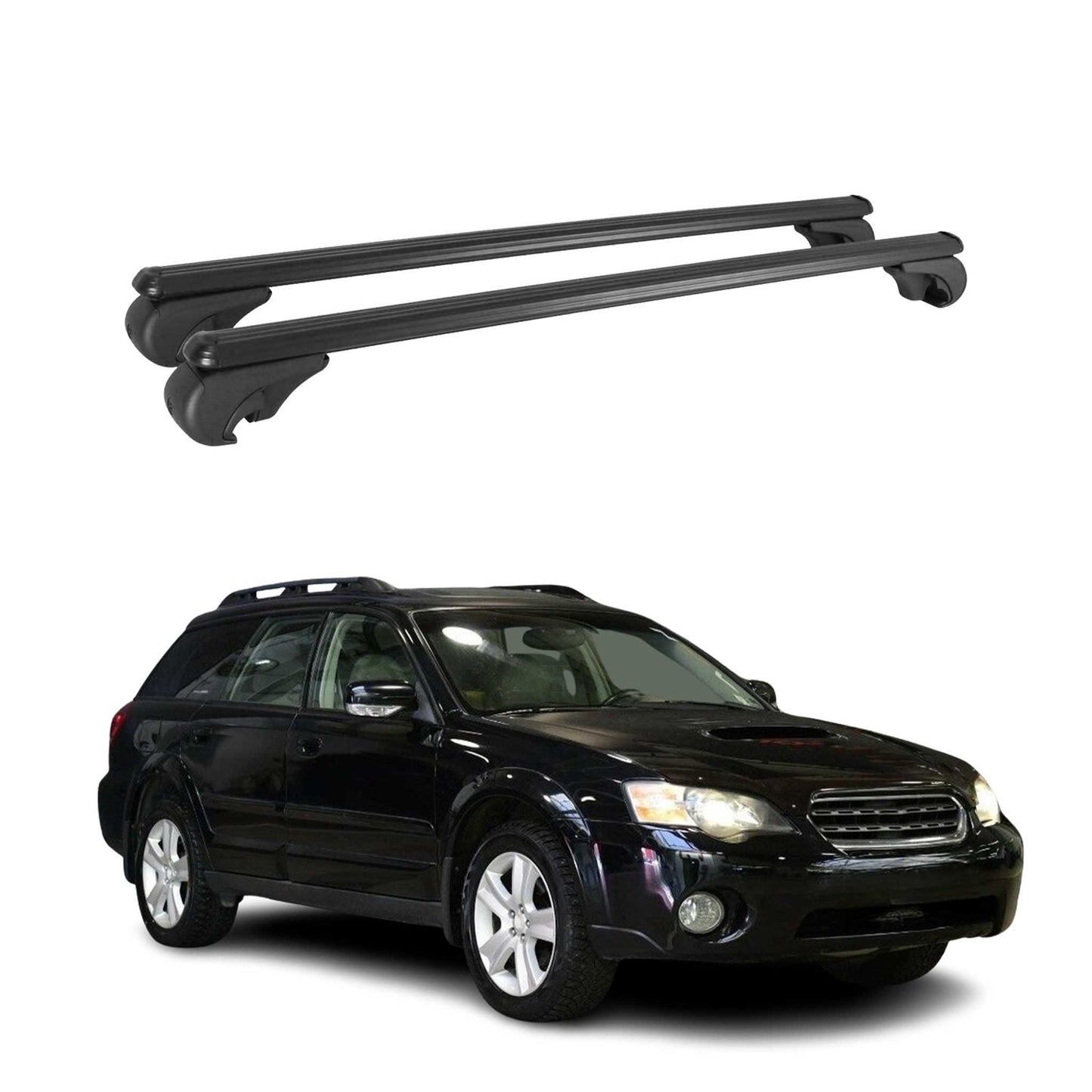 Dachträger für Subaru Outback 2003-2009 Gepäckträger Grundträger Alu Schwarz 2x