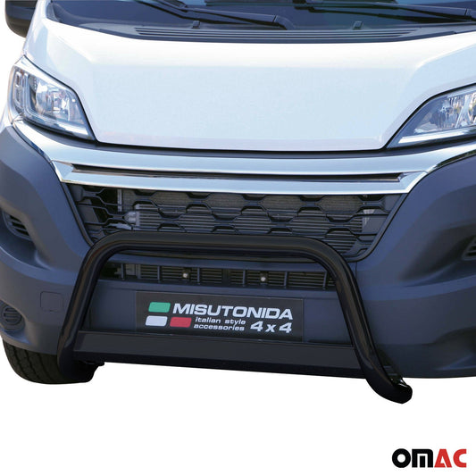 Bară de protecție/buton față pentru Citroen Jumper 2014-2023, neagră, ø63 mm