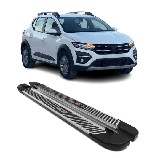 Listwy progowe/deski boczne do Dacii Sandero Stepway 2021-2025, aluminiowe, zestaw 2 szt.