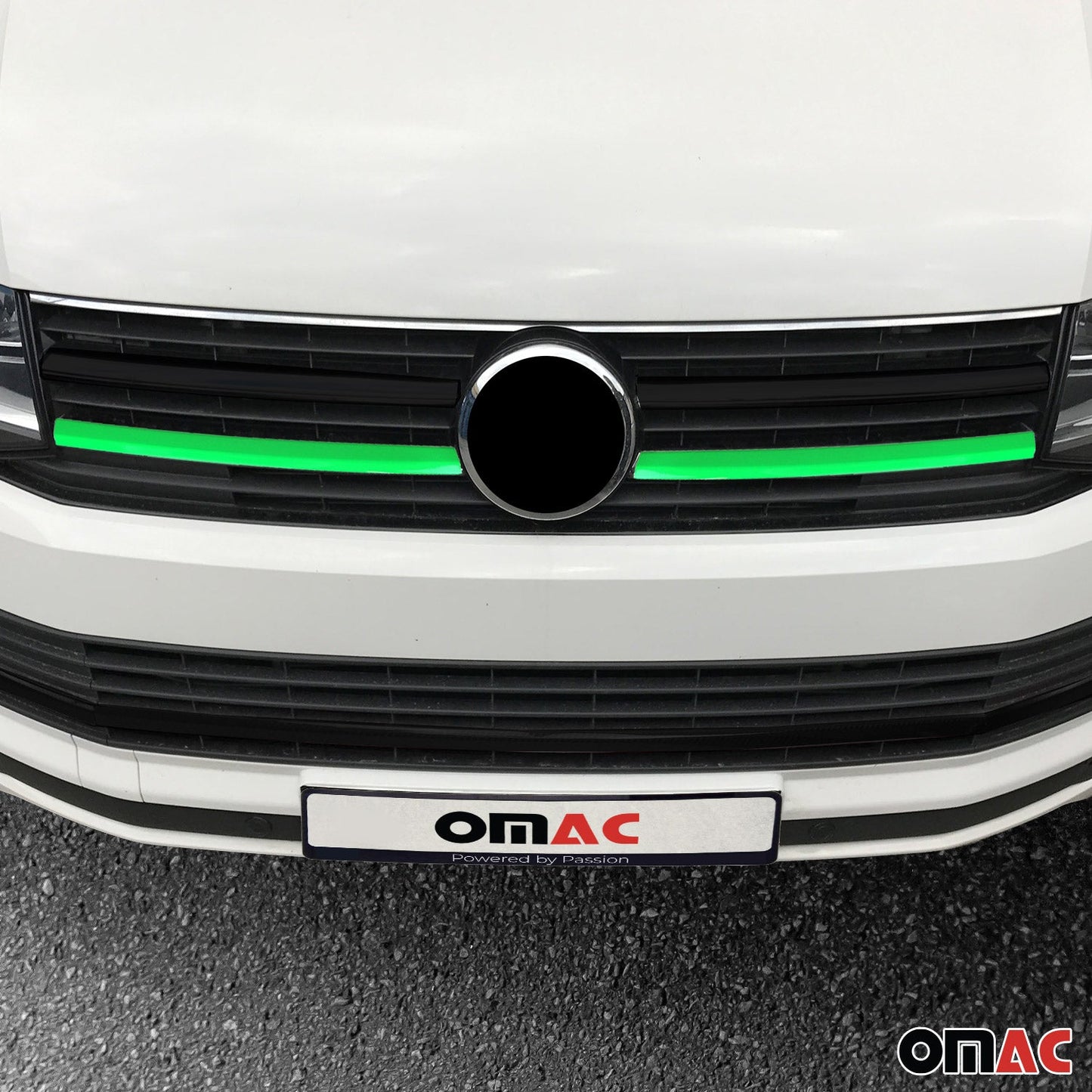 Benzi decorative grilă radiator pentru VW T6 Transporter 2015-2019 Highline, oțel inoxidabil, verde, 2x
