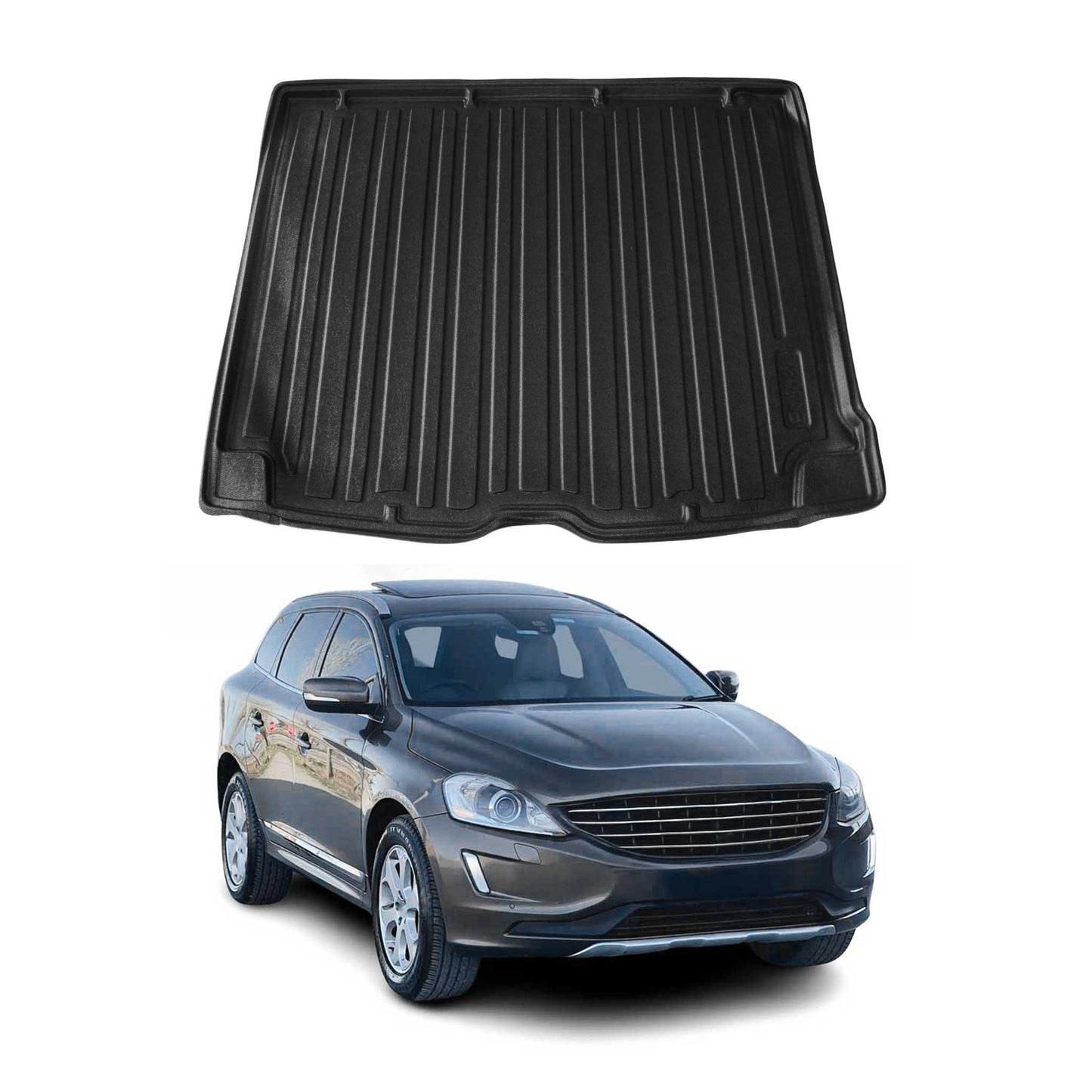 Kofferraumwanne Laderaumwanne für Volvo XC60 2009-2021 Gummi TPE Schwarz