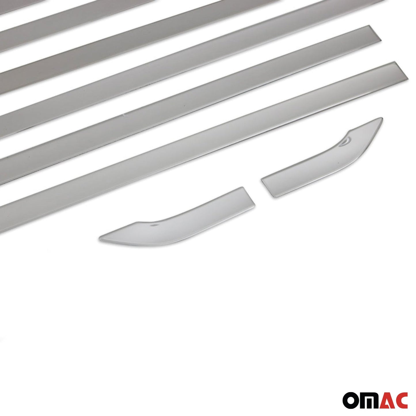 Benzi decorative pentru geamuri pentru VW Crafter 2017-2025 ampatament L2, oțel inoxidabil, set 8 piese