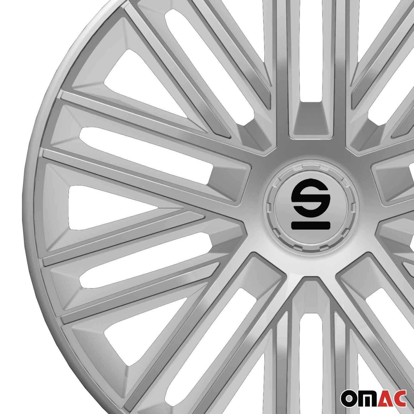 Radkappen Radzierblenden Sparco Bergamo 15" Zoll Auto Abdeckung Set Silber 4x