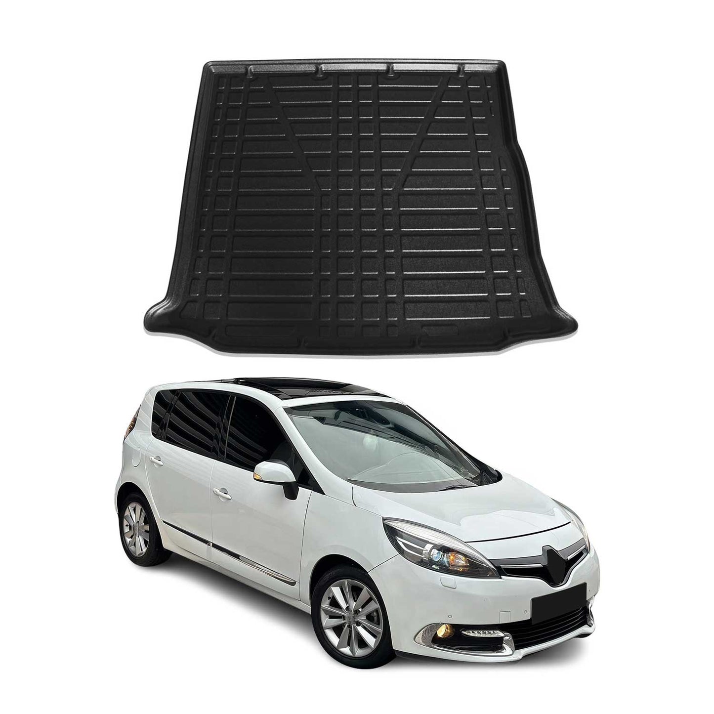 Kofferraumwanne Laderaumwanne für Renault Grand Scenic 3 2010-2023 5 trg Schwarz