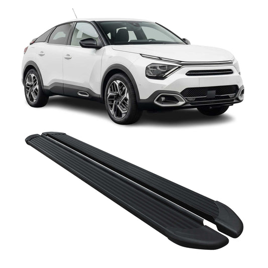 Listwy progowe/progi boczne do Citroena C4 2020-2025, aluminiowe, czarne, 2 sztuki