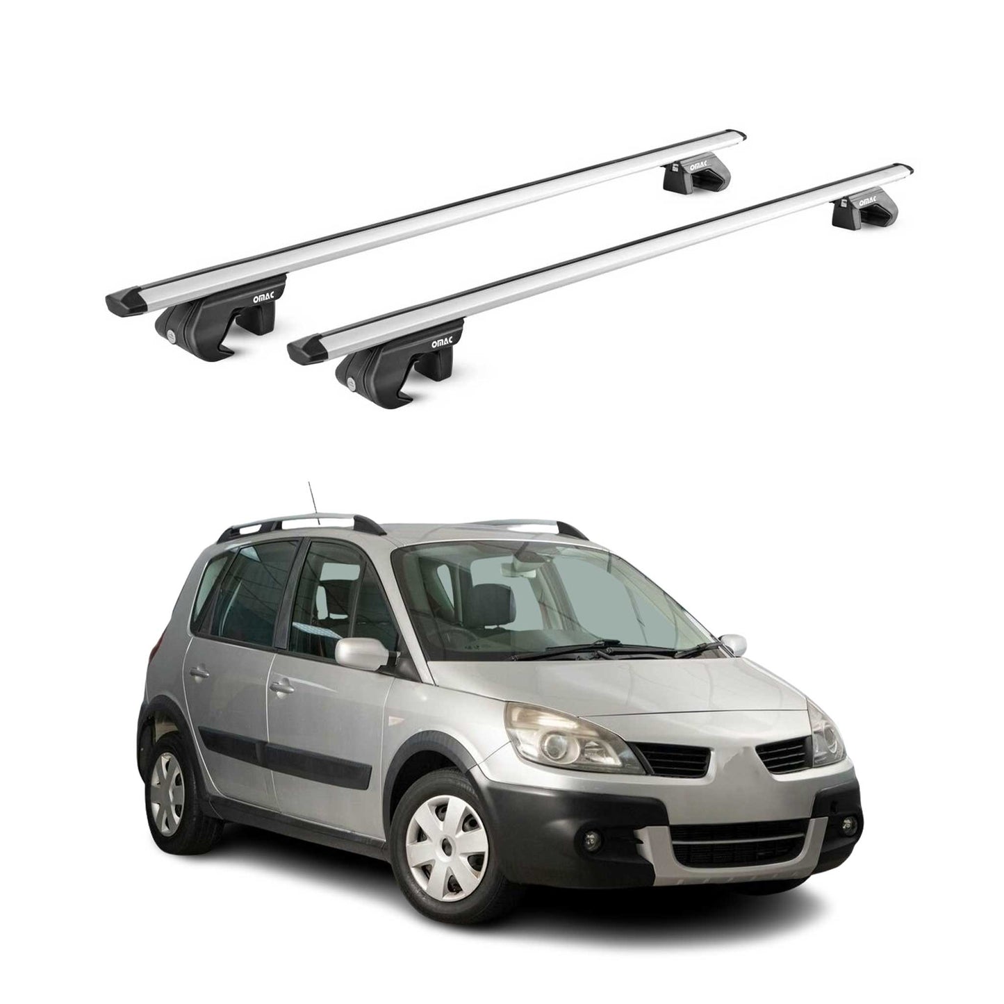 Dachträger für Renault Scenic II Conquest 2007-2009 5 tür 90kg Alu Silber 2x ABE