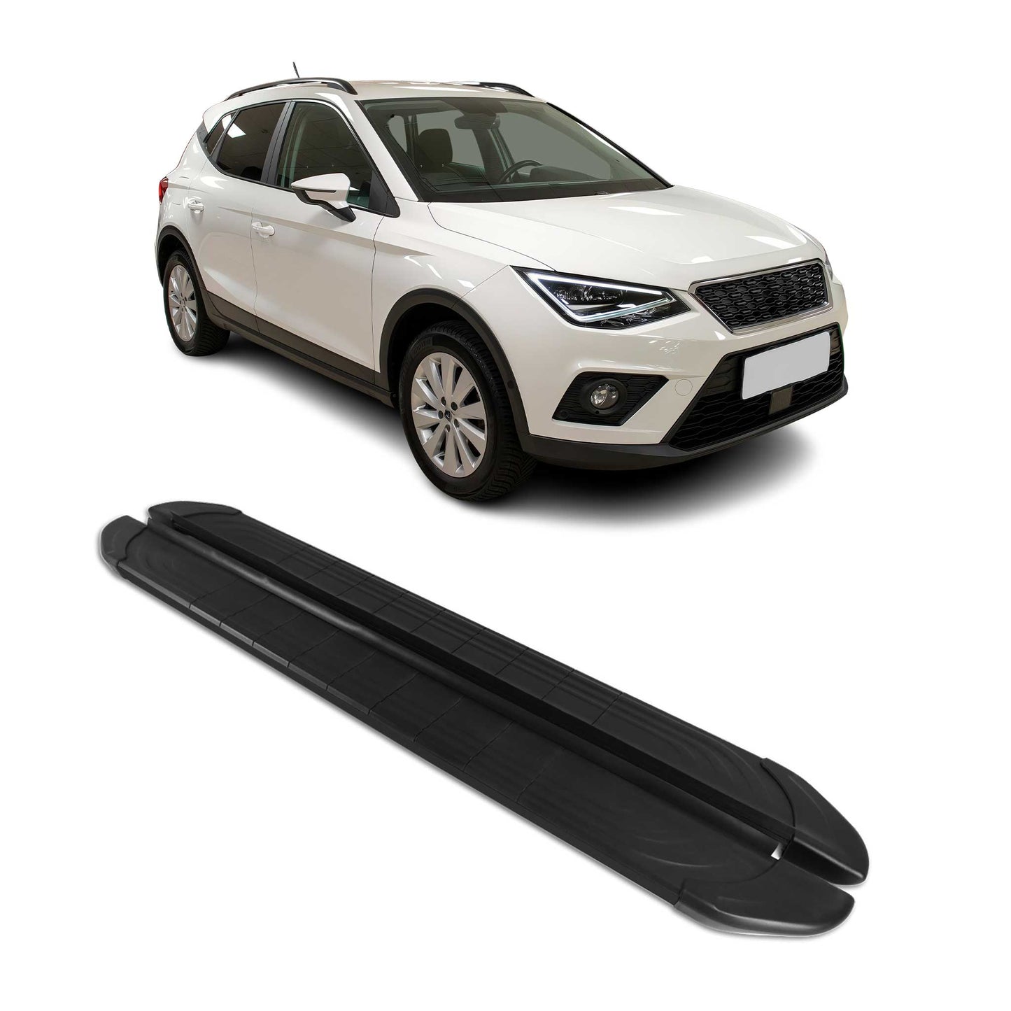 Seitenschweller Trittbretter für Seat Arona 2017-2025 Schwarz Aluminium 2 tlg