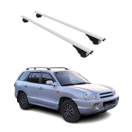 Dachträger Grundtäger für Hyundai Santa Fe 2000-2012 75kg Metall Silber 2 tlg