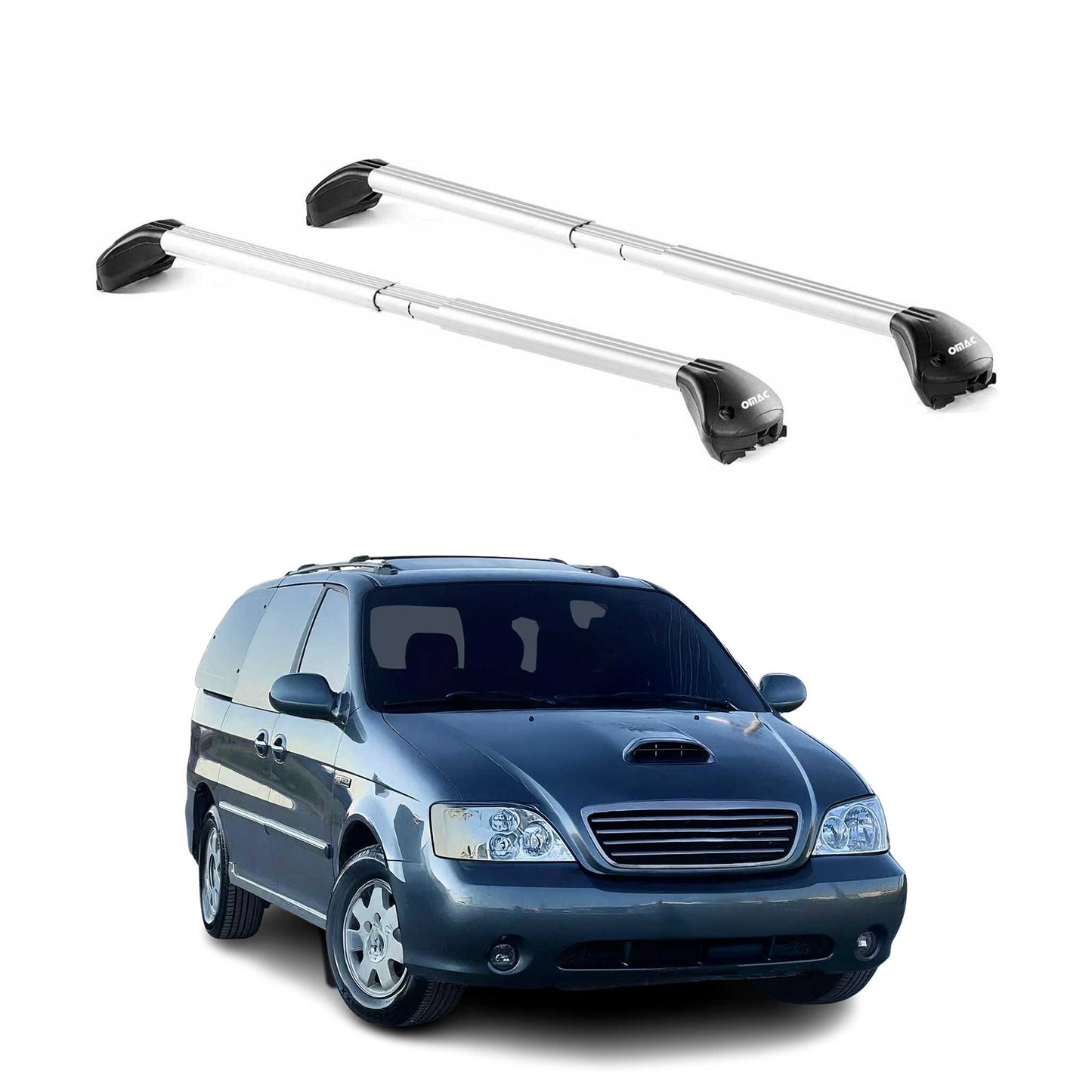 Dachträger Grundtäger für Kia Carnival 1998-2014 5 tür 100kg Alu Silber 2x ABE