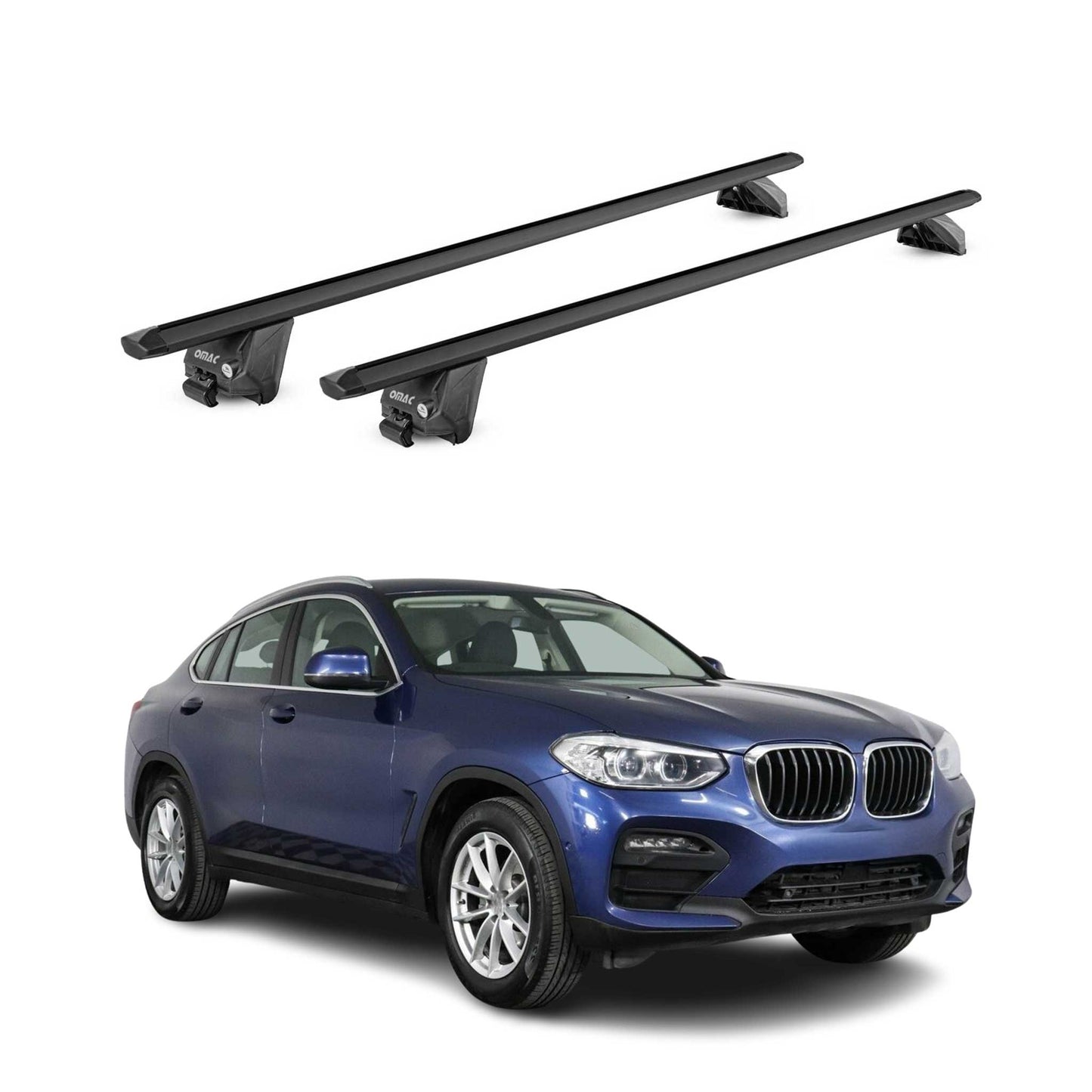 Portbagaj de plafon pentru BMW X4 F26 2014-2018 100kg aluminiu negru 2 buc ABE
