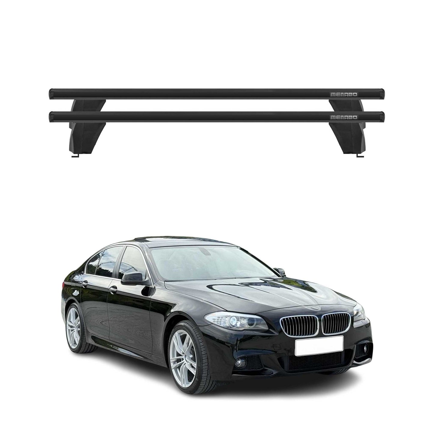 Menabo Dachträger Grundtäger für BMW 5er F10 Limo 2010-2016 75kg Alu Schwarz 2x