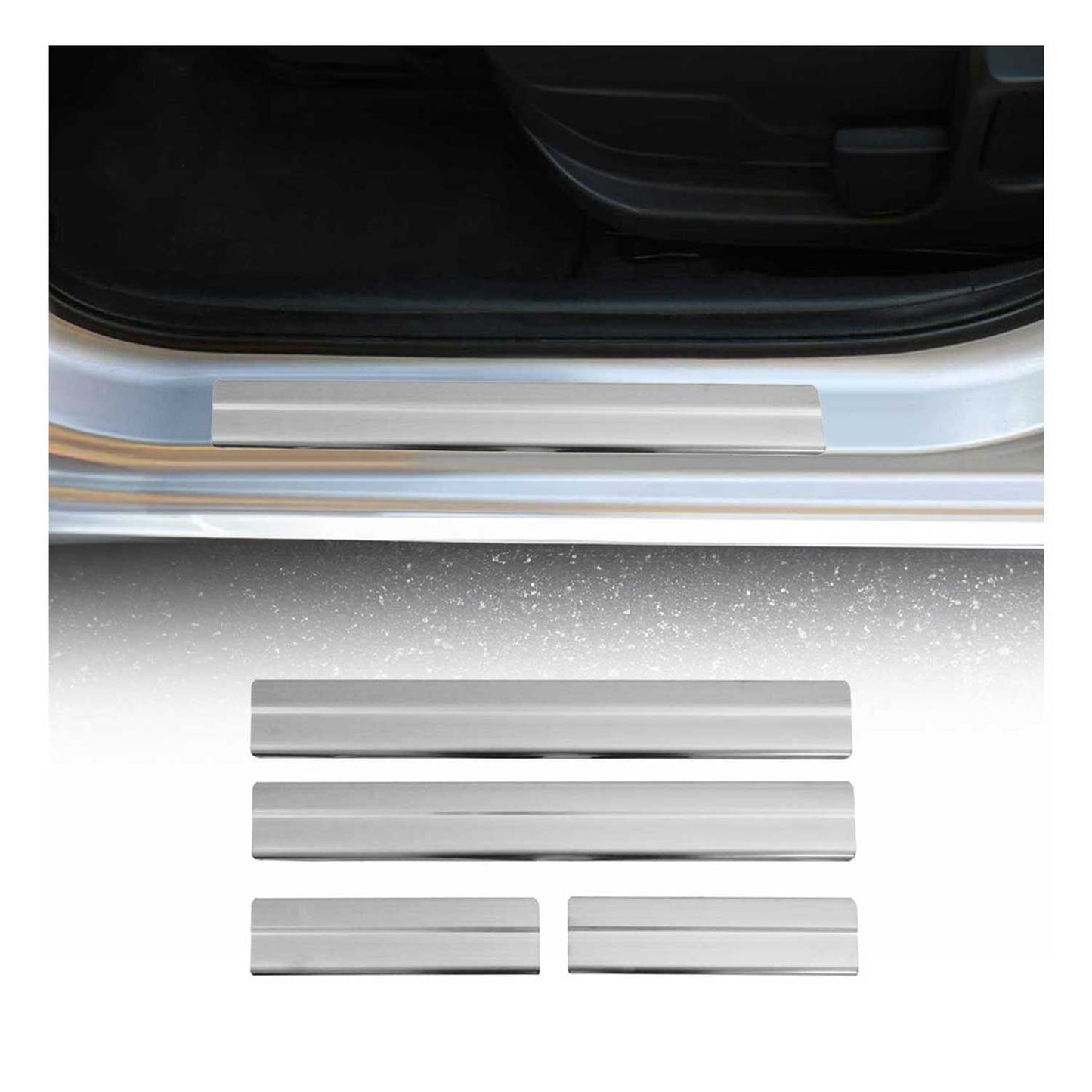 Protecții prag ușă pentru Mazda CX-5 KF 2017-2025, oțel inoxidabil, argintiu, set 4 piese