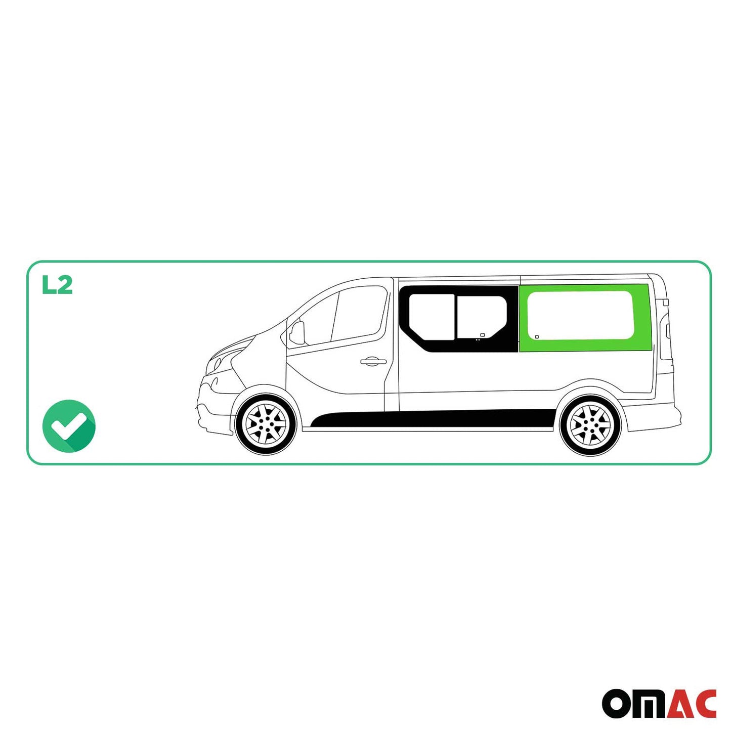 Seitenfenster Auto Fenster für Nissan Primastar 2001-2014 Schwarz Links L2