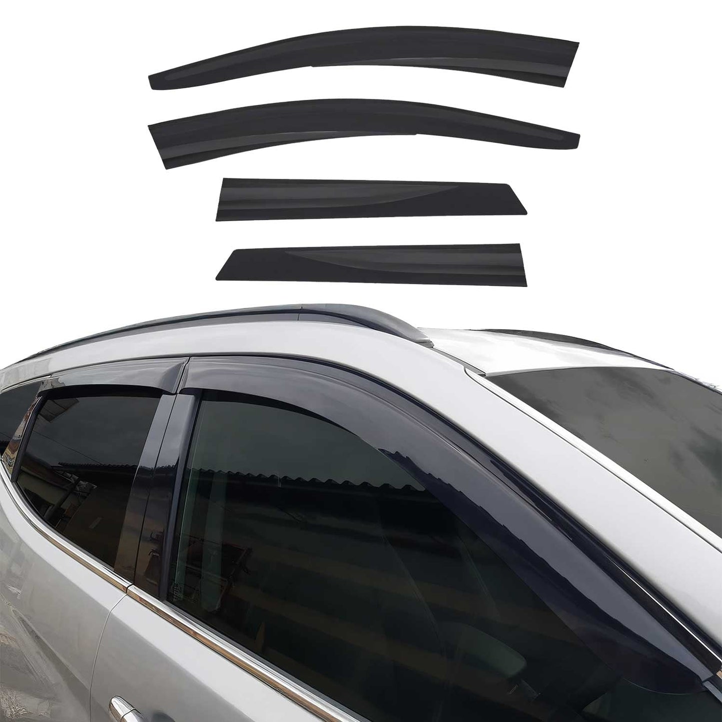 4x Deflectoare de vânt, deflectoare de ploaie pentru Dacia Duster 2018-2024, acrilice, închise la culoare