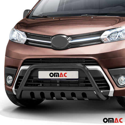 Bară de protecție față pentru Toyota Proace 2016-2022, oțel inoxidabil, omologată ABE, neagră