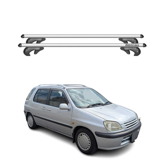 Menabo Dachträger Grundtäger für Toyota Raum 1997-2003 90kg Alu Silber 2 tlg