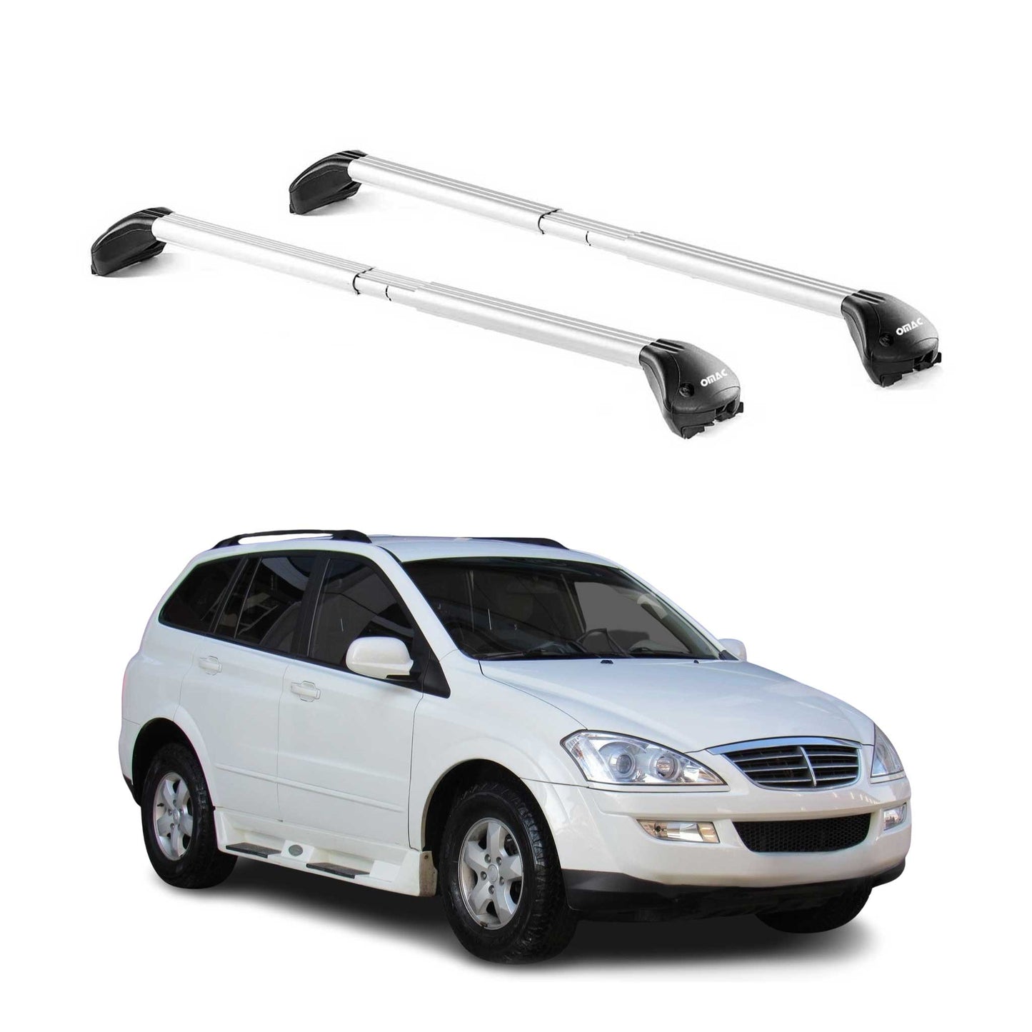 Portbagaj de plafon pentru Ssangyong Kyron 2005-2014 5 uși 100 kg gri aluminiu 2x ABE