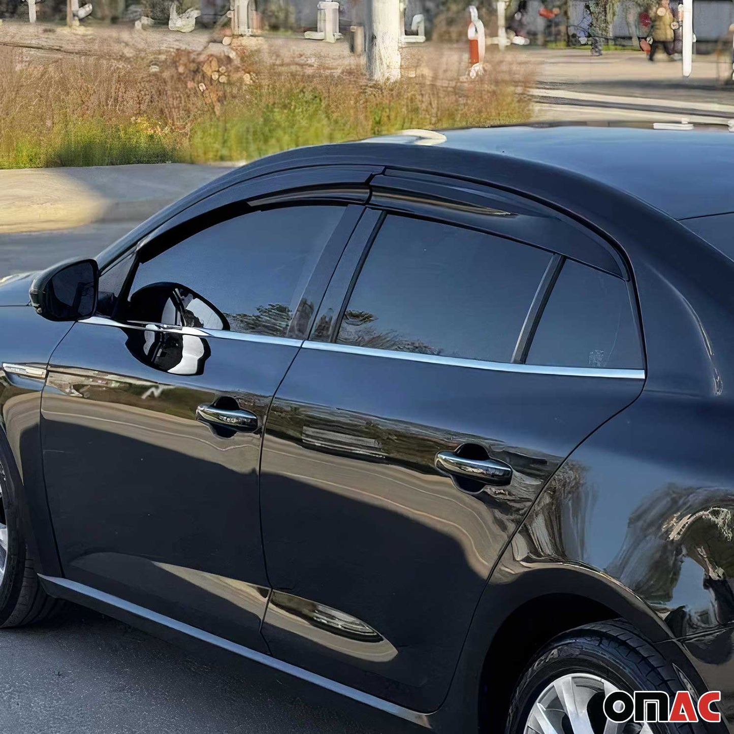 Benzi decorative pentru geamuri pentru Renault Megane 2016-2020 Sedan, oțel inoxidabil cromat, 6 buc.