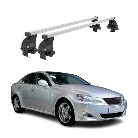 Menabo Dachträger Grundtäger für Lexus IS XE20 2005-2013 50kg Stahl Silber 2 tlg