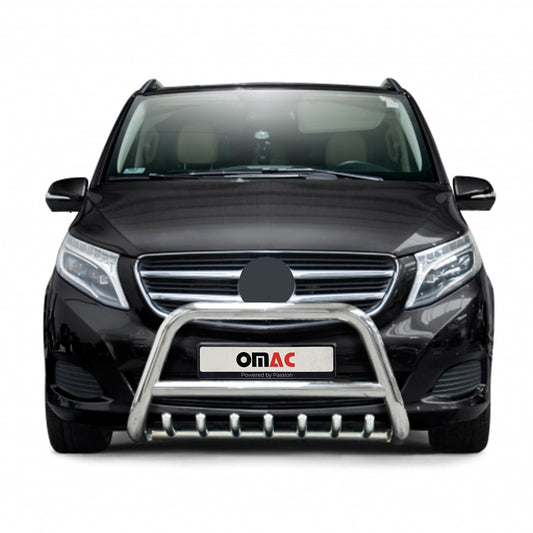 Bară de protecție față pentru Mercedes Class 2014-2025 cu ABE (omologare de tip germană) Oțel Argintiu