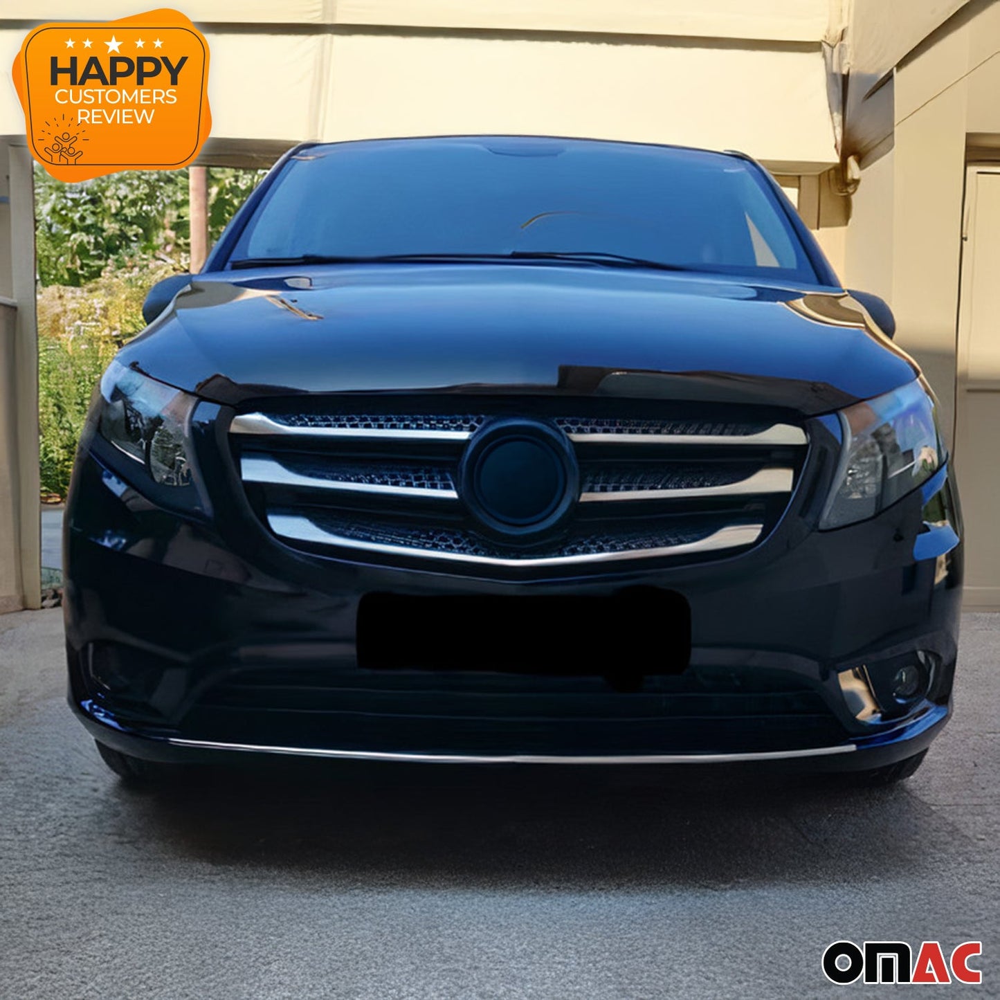 Benzi decorative grilă radiator pentru Mercedes Vito W447 2014-2019 Crom Argintiu