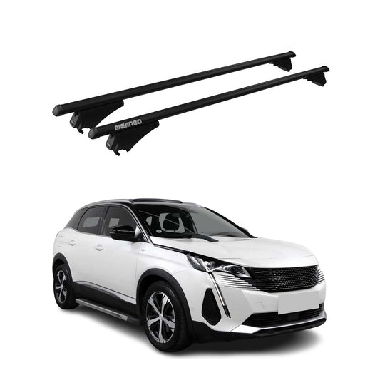 Menabo Grundträger Dachträger für Peugeot 3008 2016-2020 ABE Alu Schwarz 2x