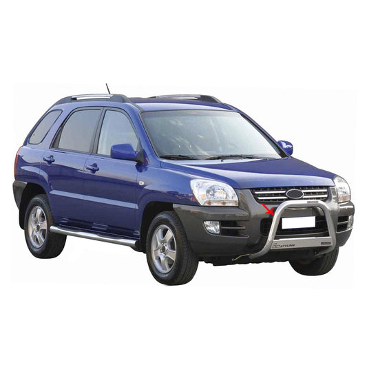 Bară de protecție/buton față pentru Kia Sportage 2004-2008, ø63mm, oțel, argintiu, protecție