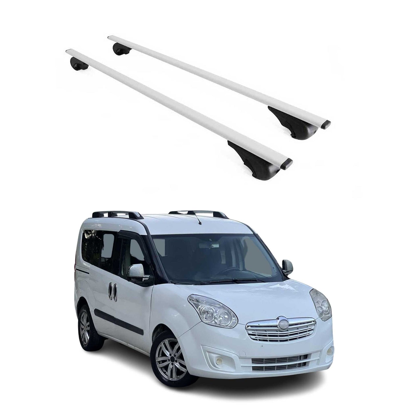 Portbagaj de plafon pentru Opel Combo DE 2011-2025 75kg metal argintiu 2 buc