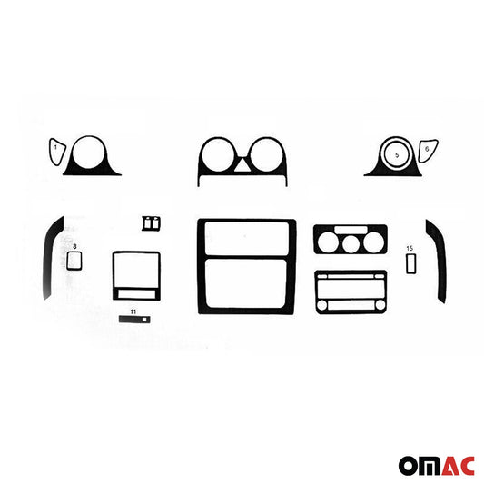 Innenraum Dekor Cockpit für VW Caddy 2003-2010 Titan Optik 16tlg